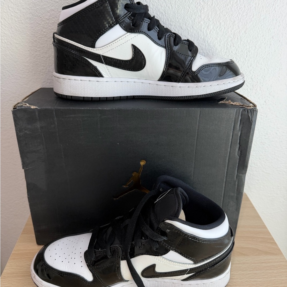 Jordan Kids Black and White Sneakers